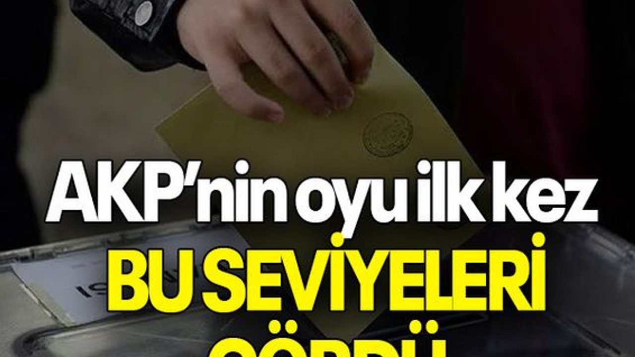 AKP’nin oyu ilk kez BU SEVİYELERİ GÖRDÜ
